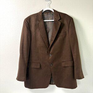 Lauren Ralph Lauren Sport Coat Men 42R Brown Faux Suede Two Button Blazer Jacket